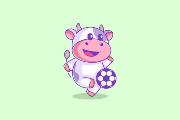 Cute Cow Playing Ball Soccer: A Font with Whimsical Charm