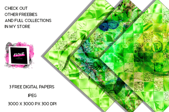 FREEBIE 3 Green Digital Scrapbook Paper: A Fresh Take on Nature-Inspired Design