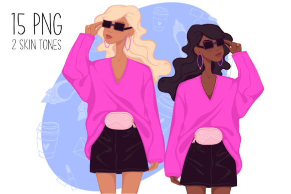 Girl Boss Clipart: Fashion Girl Clipart for Modern Creators