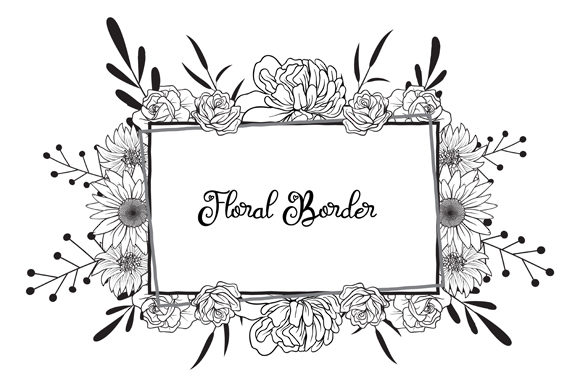 Hand Drawn Floral Decorative Border: A Wedding Design Essential
