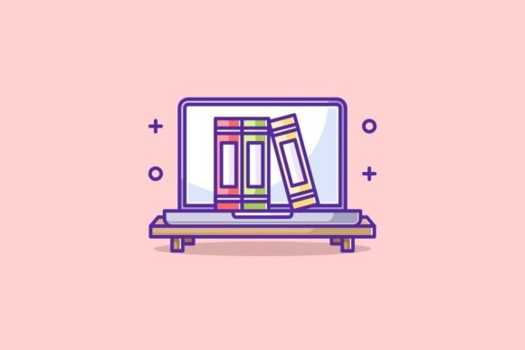 Laptop on the Table with a Book: A Designer's Free Resource