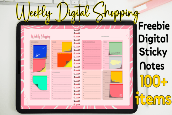 Organize Your Week: Digital Weekly Shopping & Freebie Sticky