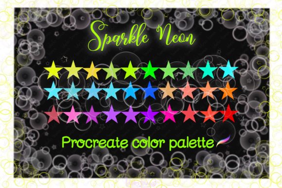 Sparkle Neon Procreate Color Palette: Your Digital Design Toolkit