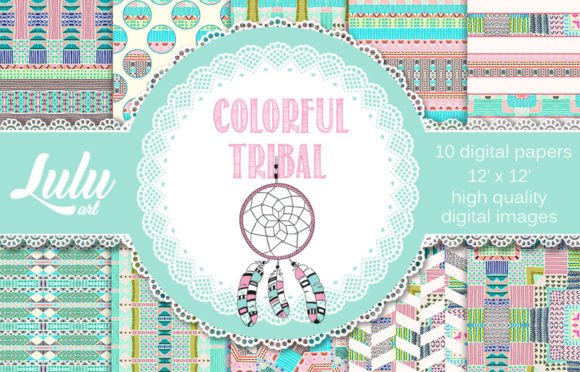 Vibrant Tribal Digital Papers for Bold Design Projects