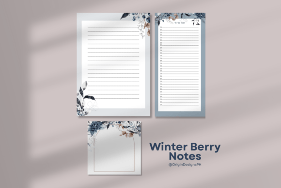 Winter Berry Notes: A Notepad Bundle for Your Best Ideas